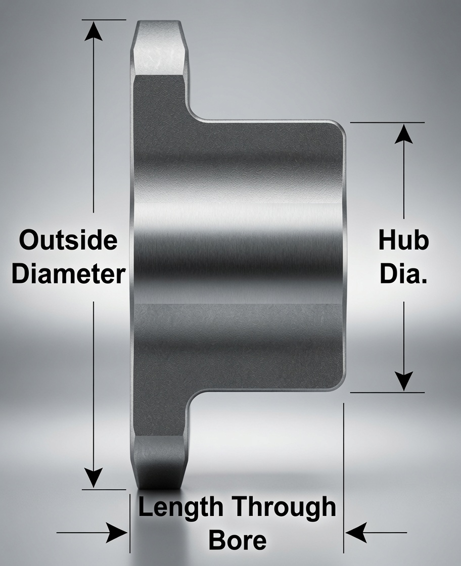 SUS35B sprocket dimension side view