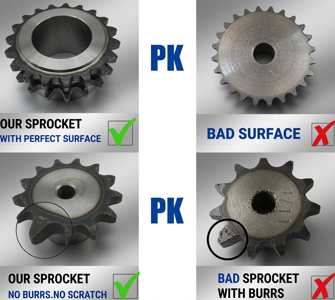 Chain drive layout showing idler sprocket placement on slack side with spring tension