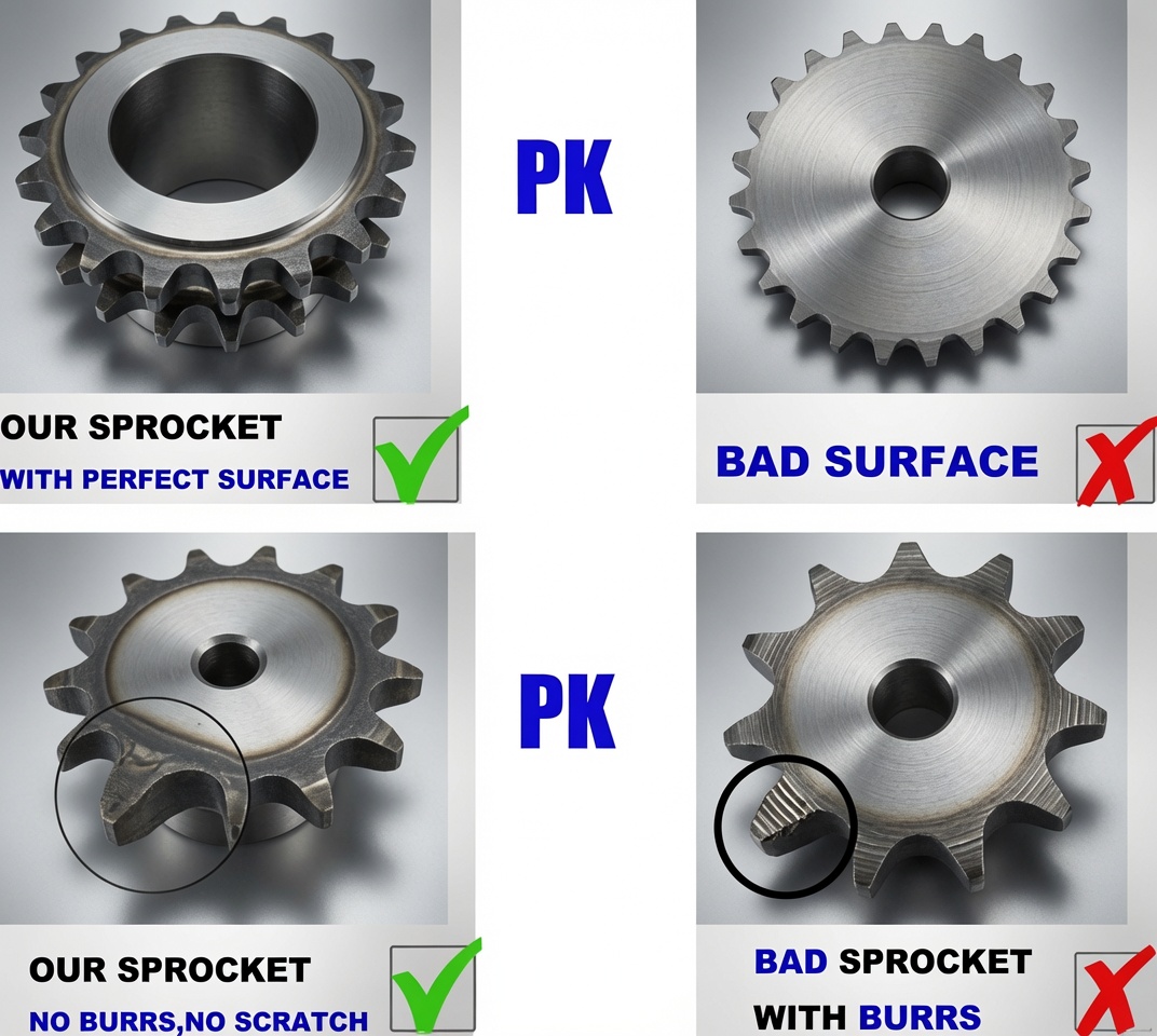 Hubbed stainless steel sprocket showing Type B single hub for direct shaft mounting with keyway